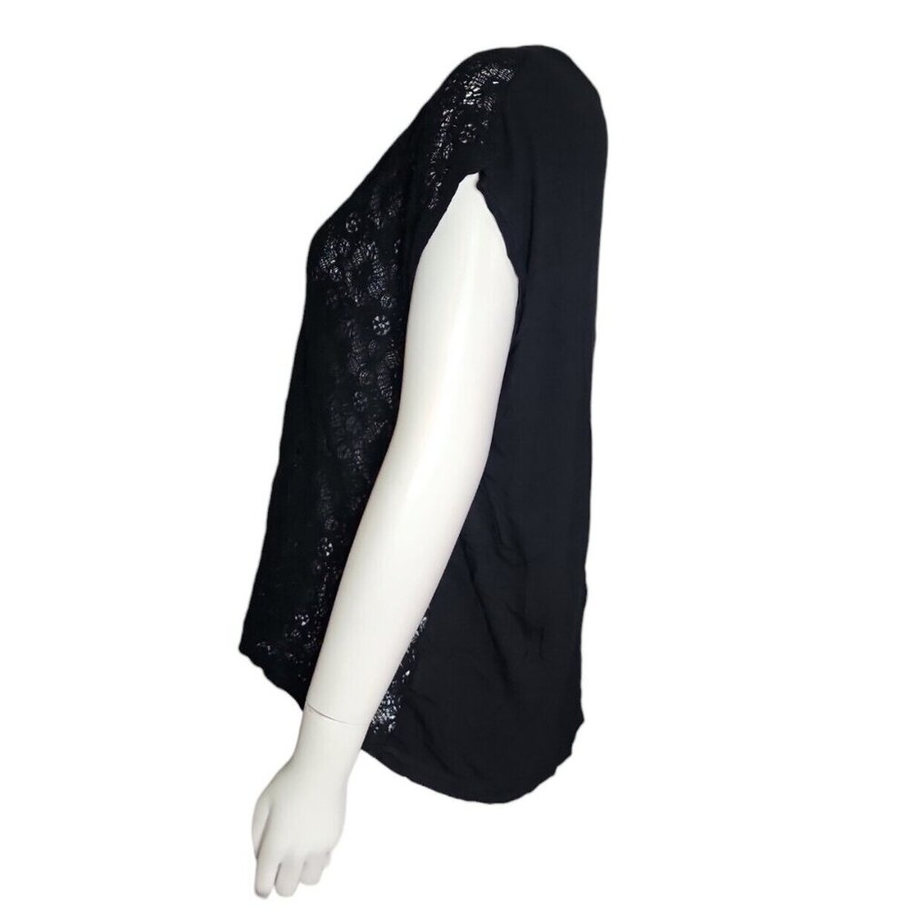 Old Navy Top Womens Size Large Solid All Black Pu… - image 2